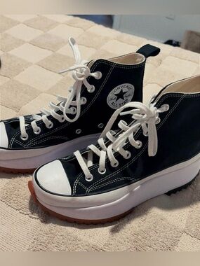 Converse Black & White High-Top Platform Sneakers
